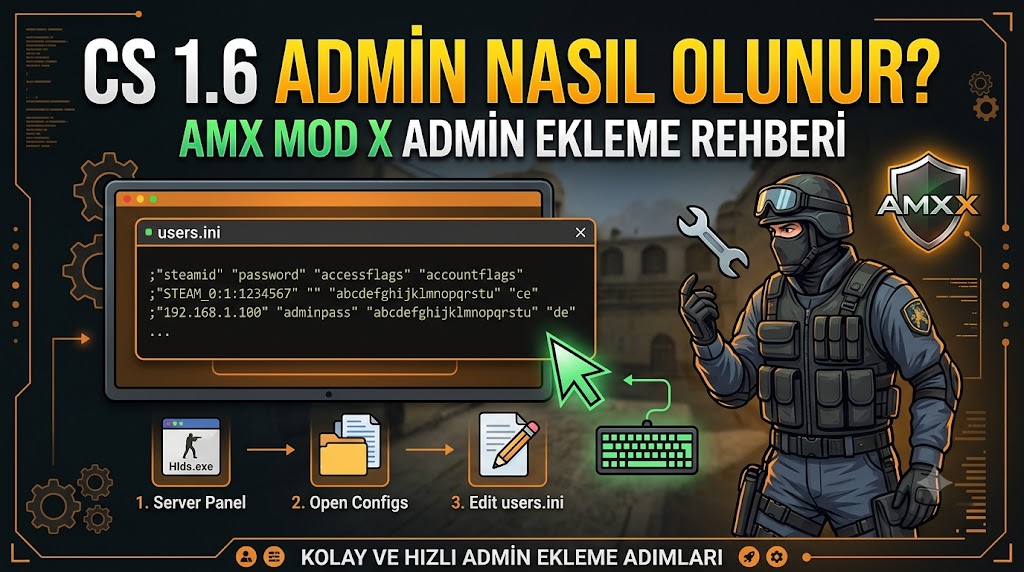 CS 1.6 Admin Nasıl Olunur? AMX Mod X Admin Ekleme Rehberi